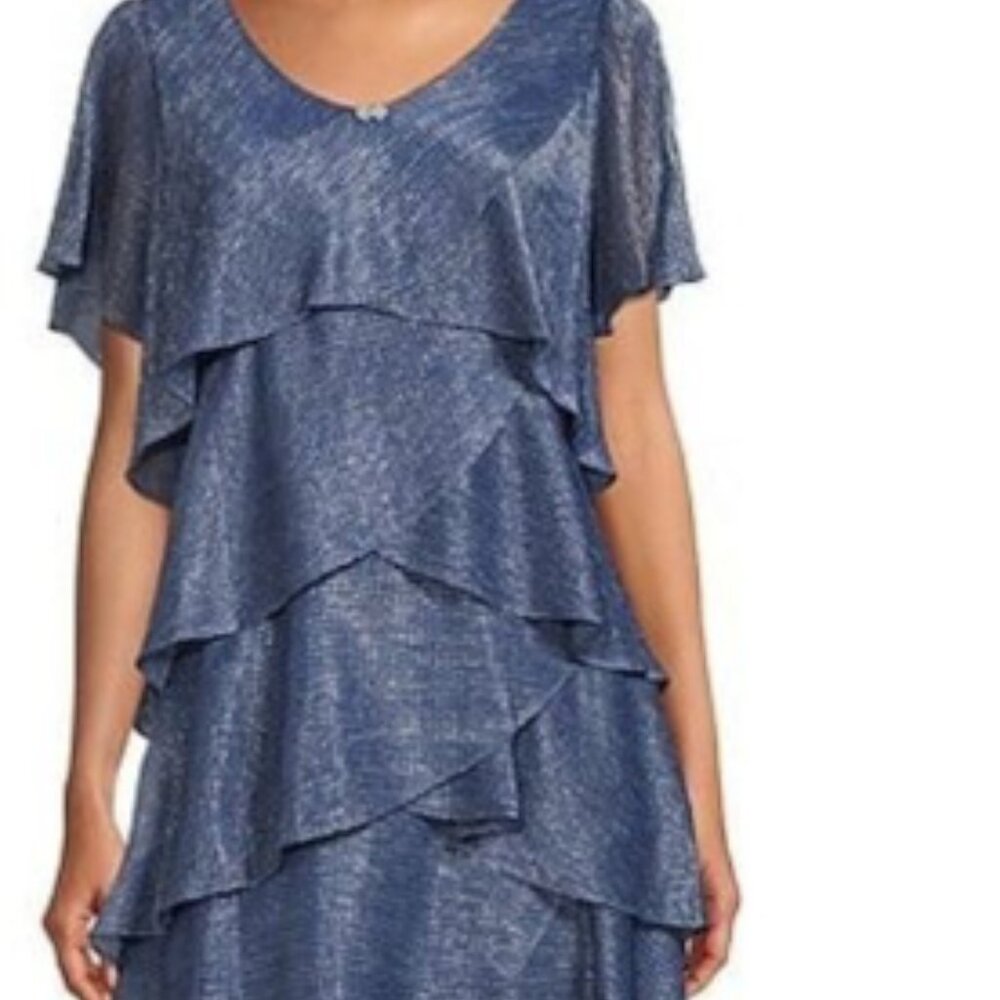 SLNY sparkle ruffle dress